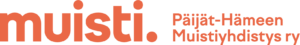 Päijät-Hämeen Muistiyhdistyksen logo oranssilla tekstillä
